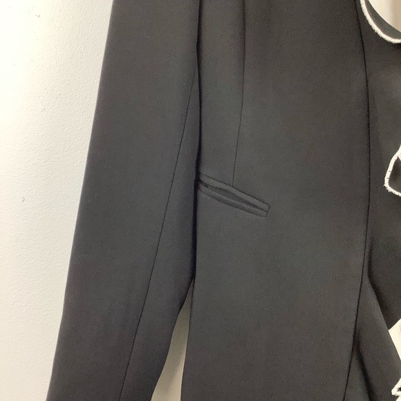 Zara Blazer with Contrast Piping in Black with White - Picture 4 of 8